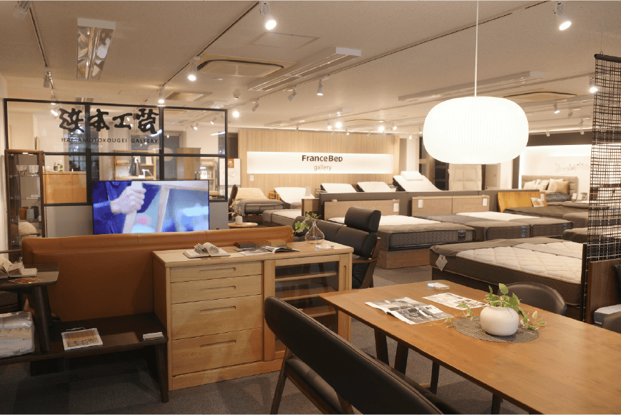 ベッド展示エリア